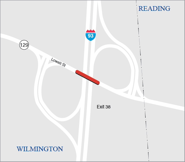 Wilmington: Bridge Replacement, W-38-029 (2KV), Route 129 (Lowell Street) over Interstate 93